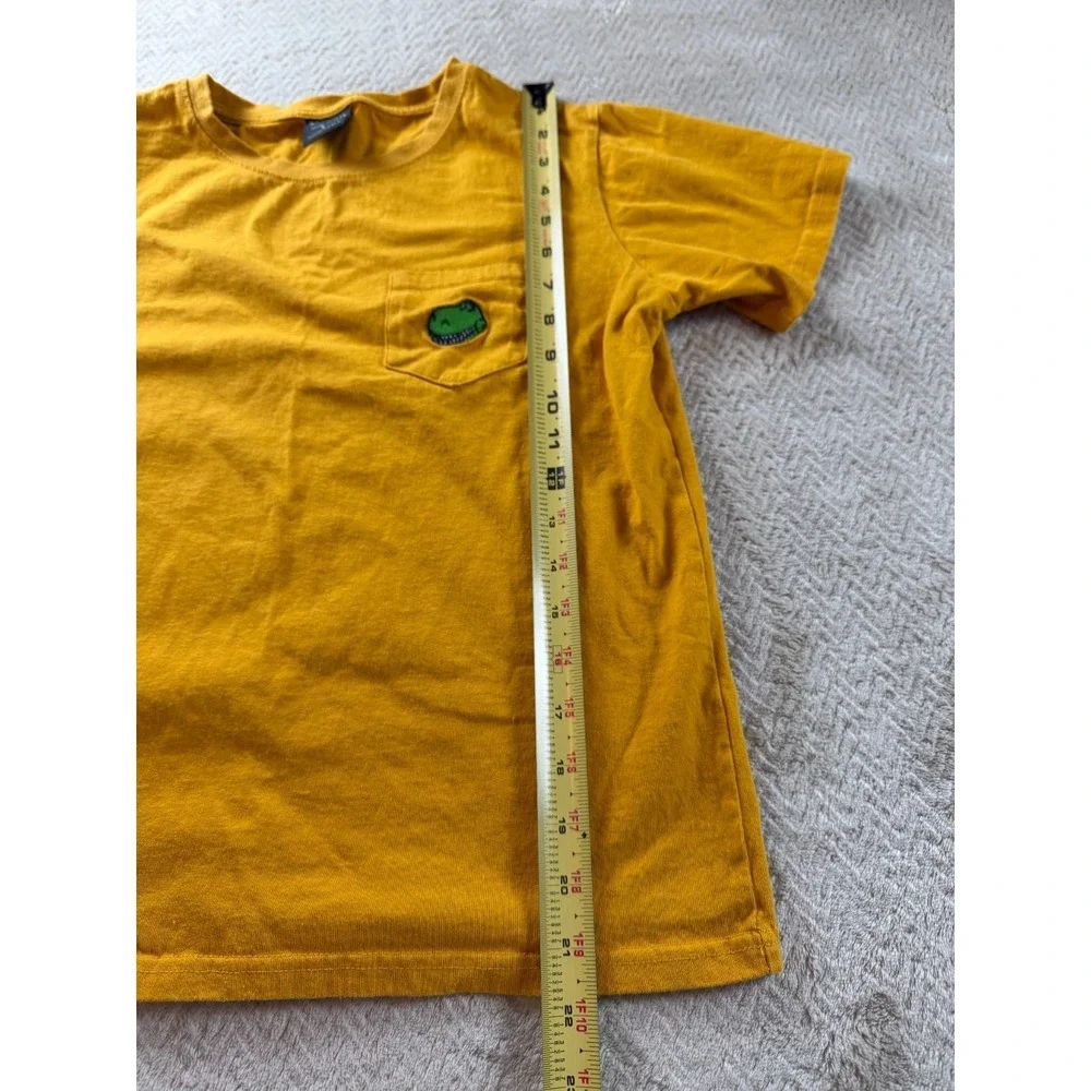 Disney Pixar CacoToy Story T-Shirt Kids S Mustard Yellow Cotton Chest Pocket Tee